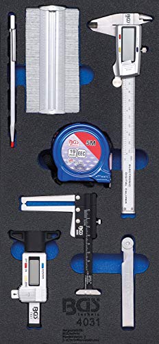 BGS 4031 | Insert de servante d'atelier 1/3 : Jeu d’outils de mesure | 7 pièces