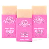 The Bubble Factory Rosebud - Handmade in the USA, Palm Oil Free, All Natural Bar Soap, 3 Bars