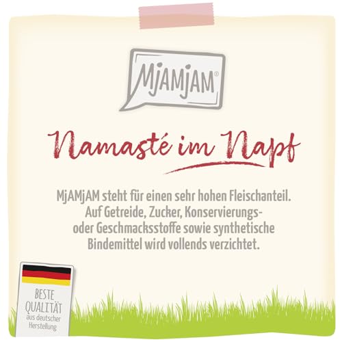 MjAMjAM – Premium Nassfutter für Katzen - Wellness Wohlfühlpaket Rind, 12er Pack (12 x 125g), getreidefrei mit extra Fleisch