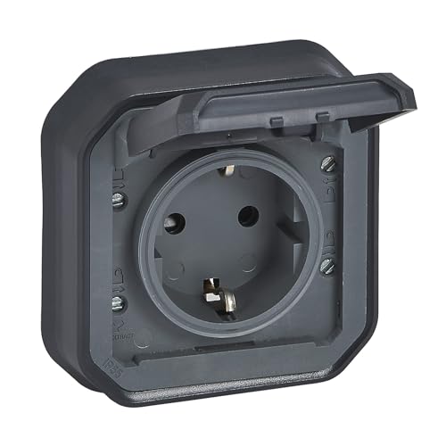 Base de enchufe Legrand Plexo 069859L IP44 de 16 A y 250 V con tapa para instalaciones húmedas