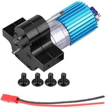 Metal Transfer Gearbox with 370 Brush Motor for WPL B14 B16 B24 B36 C14 C24 JJRC Q60 MN D90 MN99S MN91 Speed Change UpgradedBlack