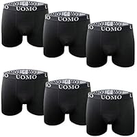 Channo Boxers de Algodón Básicos Ajustados de Color Negro,