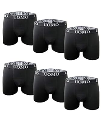 Channo Boxers de Algodón Básicos Ajustados de Color Negro, Cómodos y Suaves. Pack de 6 Calzoncillos. Colección UOMO (Pack Negro, M) | Ya disponible en tu tienda friki favorita! En mundofriki.es!