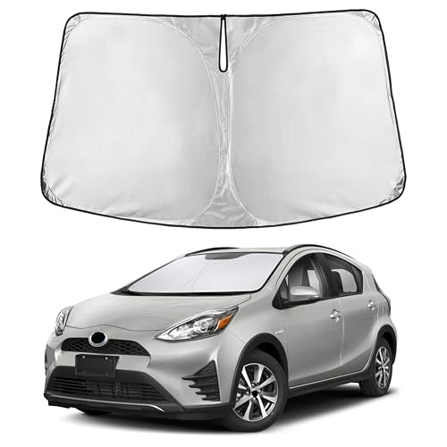 Image of EcoNour Windshield Sunshade Compatible for Toyota Prius C 2012-2017 2018 2019, Sun Visor for Front Windshield & Window Sun Shade Cover, UV Heat Blocker & Protector, Car Accessories