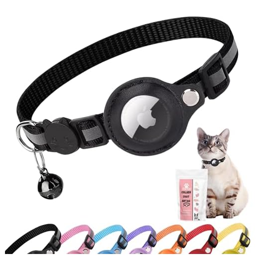 Croc-Cat® Collier Chat, Accessoire Compatible avec airtag Apple, Collier avec Boucle de sécurité Anti étranglement pour Chaton et Petits Chiens, GPS airtag Non Inclus !