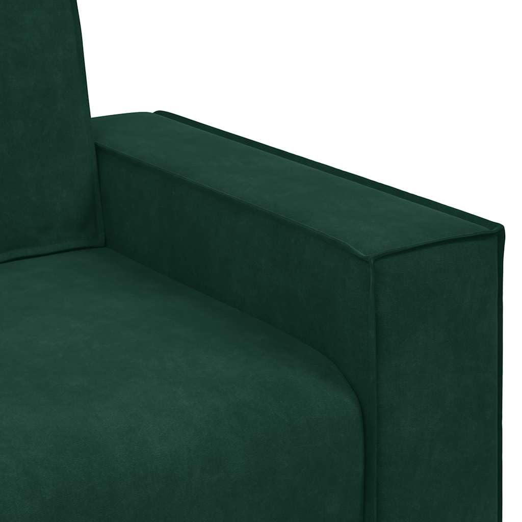 Générique Divano a 3 posti in velluto verde scuro 220 x 78 x 84 cm, divano soggiorno in tessuto morbido con braccioli larghi e telaio in legno metallico, comodo per soggiorno ufficio