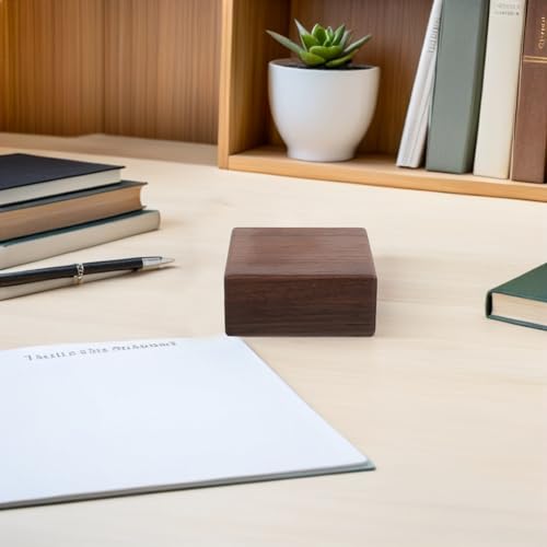 Caja de madera natural Hemobllo de 9 cm, organizador elegante con acabados artesanales 7