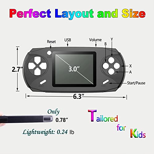 Beijue 16 Bit Handheld Games for Kids Adults 3.0'' Large Screen Preloaded 100 HD Classic Retro Video Games no Need WiFi USB Rechargeable Seniors Electronic Game Player Birthday Xmas Present (Black) - Image 7