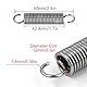 GUNGY Zugfedern mit Haken Edelstahl Zugfeder Spannfeder 60mm Außendurchmesser 12mm Drahtdurchmesser 1,6 mm Hakenwinkel 90 Grad Maximale Zugkraft 6,4kg 1,6x12x60mm 4 Stück