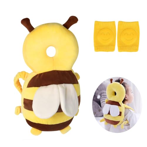 Auirshiky Protector de cabeza y mochila para gatear, cojín de seguridad y almohadillas de seguridad para niños de 4 a 24 meses
