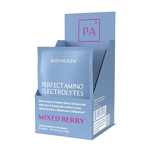 Bodyhealth Perfectamino Electrolytes - Complete Electrolyte Powder With Perfect Amino, Sugar Free (Mixed Berry 15 Servings) #TOP14