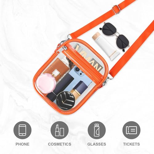 Image of Fibrdoo Clear Crossbody Purse Bag, Clear Bag Stadium Approved with Front Pocket for Concerts Sports Festivals
