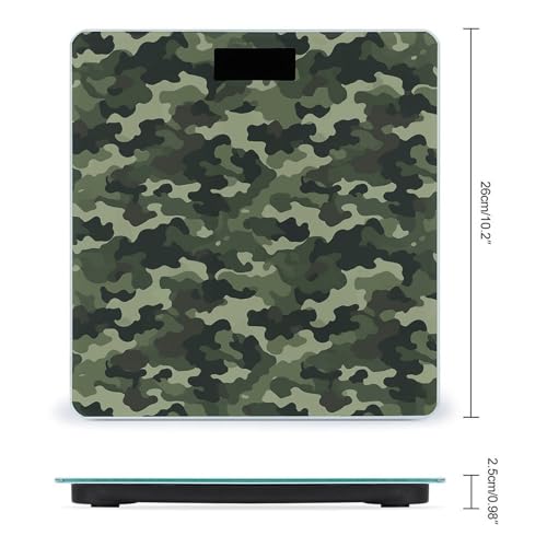 Báscula digital de baño camuflaje militar verde miniatura 2