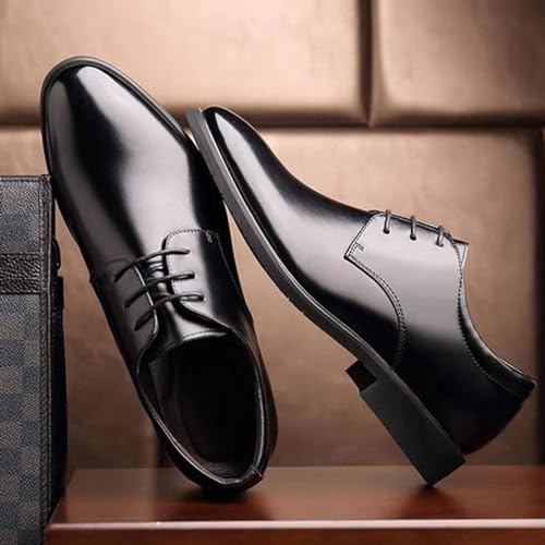 Men's Leather Formal Lace Up Oxford Shoes Classic Pointed Toe Slip-On Tuxedo Brogue Dress Shoes Casual Business Men's Derby Shoes2