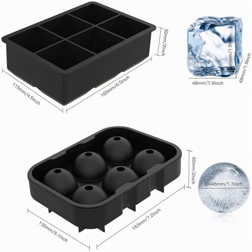 Foto von 2Pcs Silikon Eiswürfelform mit Deckel, Große Eiswürfelbehälter Eiskugelform