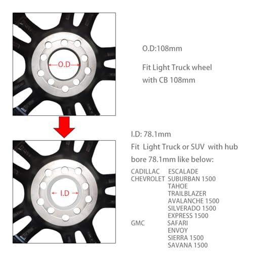 Image of WHEEL CONNECT Hub Centric Rings,108 to 78.1, Set of 4, Aluminium Alloy Hubrings, O.D:108mm I.D 78.1mm. A