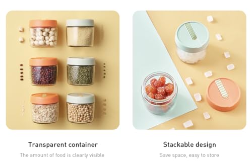 Image of HOMIES Kitchen Airtight Storage Jars Glass Moisture-proof Storage Box Grain Kitchen Storage Containers Canister, 500 ml (SET OF 3)