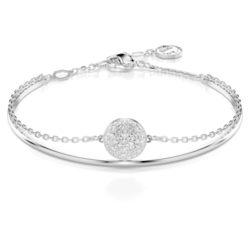 Swarovski Brazalete Meteora, Blanco, Baño de rodio