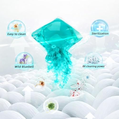 Image of Laundry Detergent Pods for Washing Machine, Powerful Stain Removal & Fresh Fragrance, Top & Front Load Compatible, Multi-Color Magic Capsules, Pack of 100 Pods