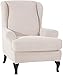 Konsilsa Stretch Wingback Chair Slipcover,Wingback Armchair Slipcovers 2 Piece Furnitur Removable for Furniture Protector (Color : I)
