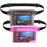 Venterior Waterproof Pouch 2 Pack with Waist Strap - Keep Your Phone Wallet License Safe and Dry - Perfect Dry Bag for Boating Swimming Snorkeling Fishing Sailing Beach Water Parks