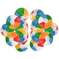 Lamnhin 12'' Beach Ball for Kids - 14 Pack Beach Balls Bulk Inflatable Pool Beach Balls Bulk Hawaiian Tropical Theme Party Decorations Favors Supplies