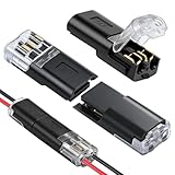 PRECIHW 20PCS Double Wire Plug in Connectors, Low Voltage Electrical Connector (Wire Connector 22-18 AWG) for LED Light Strip, Car Audio, DIY, 2 Pin Quick Connect Snap Plug Wire Connectors