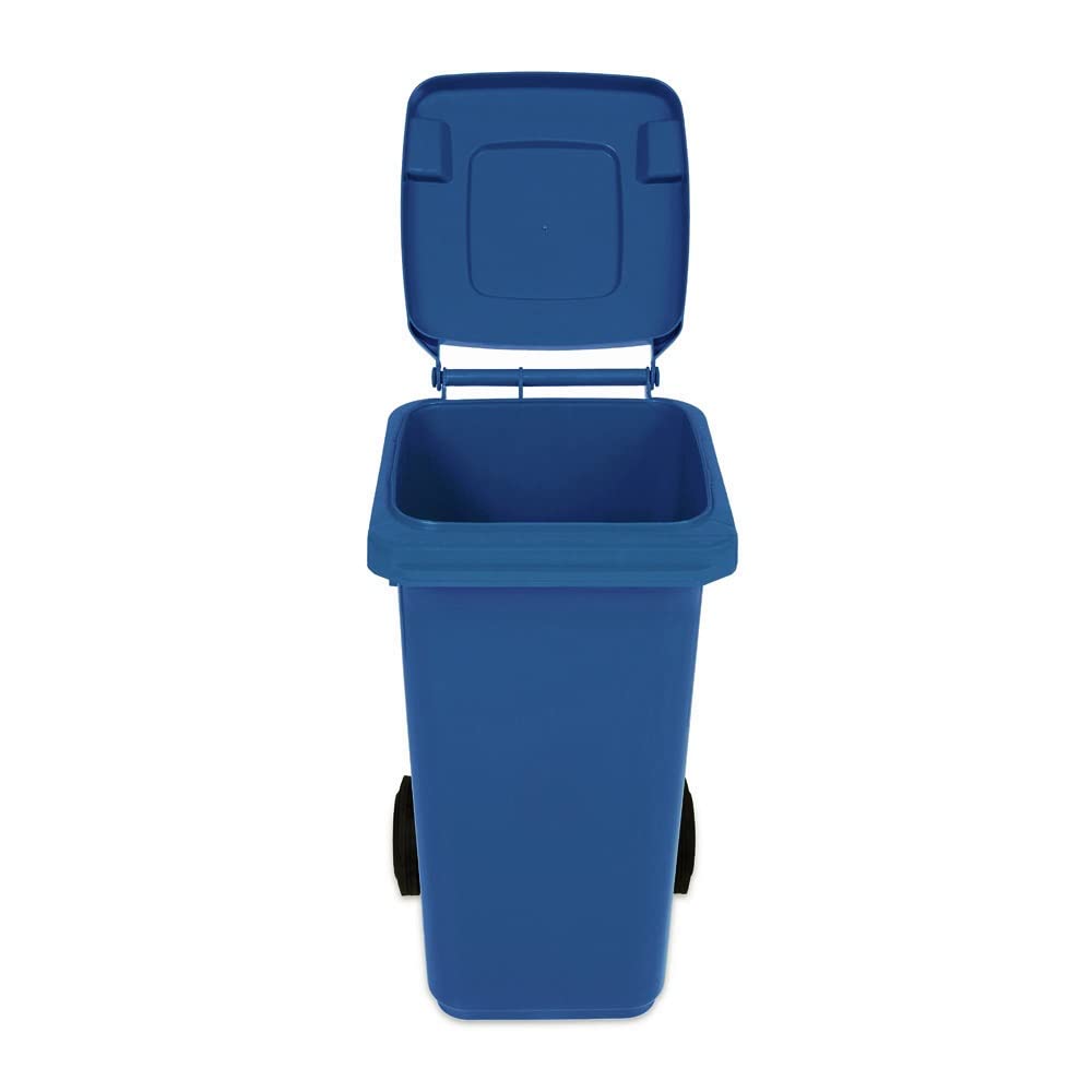 JESTIC Poubelle à roulettes 120 Litres Tri Selectif Haut XXL Bleu