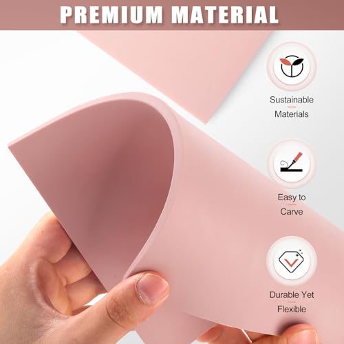 Image of Linoleum Blocks for Printmaking Supplies - 6PCS 8 inchx6 inchRubber Linocut Block Printing Kit for Stamp Carving, Soft Relief Printing Linoleum for DIY Crafts & Art Projects