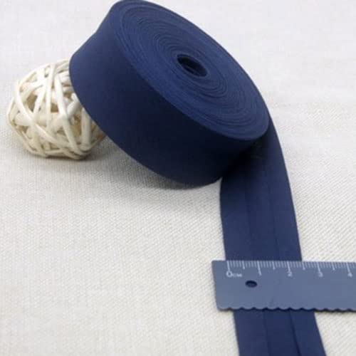 100% Cotton Bias Binding Tape 25mm for Sewing Bunting Edging Trimming 1 Inch (Navy Blue,5 metres)