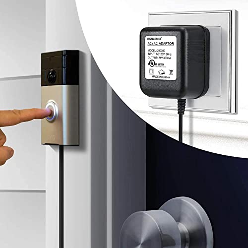 Konlemei Doorbell Power Adapter For Ring, 24V Universal Transformer Compatible With Multiple Types,16Ft/5M,24V #TOP5