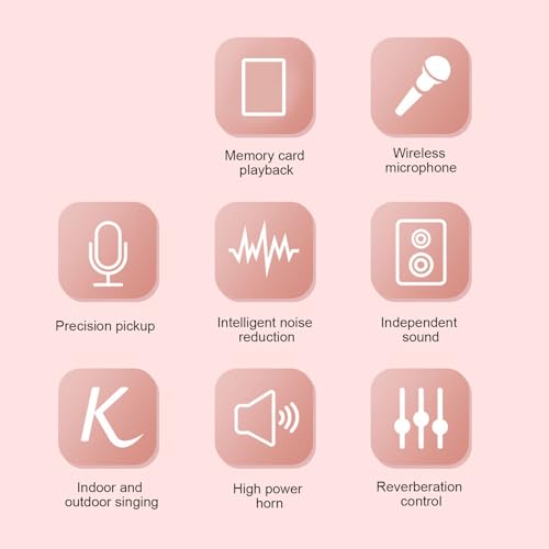 Microfone Bluetooth, alto-falante Bluetooth portátil com 2 microfones, mini máquina de karaokê sem f