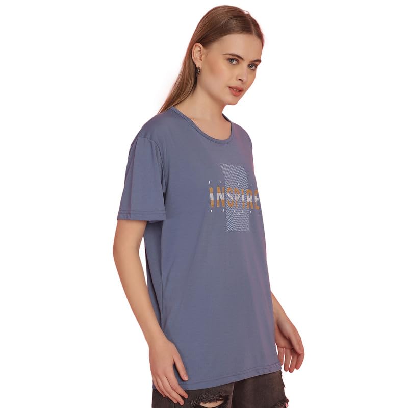 Image of Round Neck Cotton Printed Women Regular Fit Tshirt-P1950