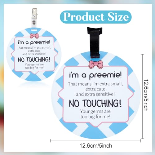 PLIGREAT 2 Pack No Touching Signs for Baby Car Seat, Carriers, Stroller Tags with Hanging Strap and Clip - Image 7