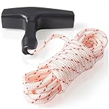 URANNBRIKS 10 ft (3.5mm) Lawn Mower Pull Cord Replacement, High Tensile Strength Pull Rope with Handle for Generator, Weed Eater, Chainsaw, Pressure Washer, and Small Engine