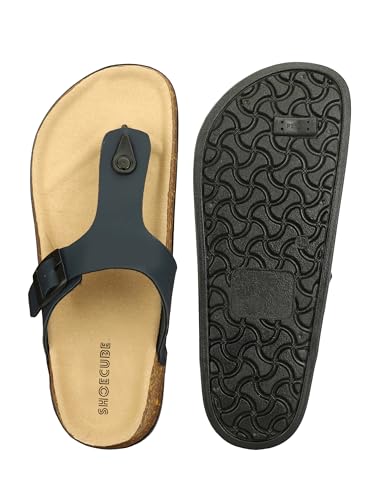 Image of Men V-Shape Thong Slippers | Casual Flip-Flops | Slippers for Men | Lightweight Rubber Sandals | Comfortable Anti-Slip Footwear