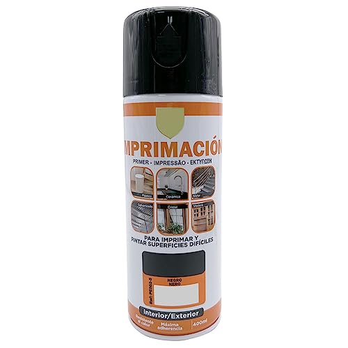 various Pintura Spray Imprimacion Negro de 400 ml Adecuado para las Superficies de Metal, Madera y Plástico Pack de 1 Unidad