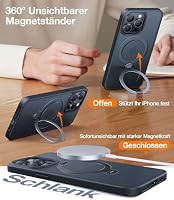 TORRAS Ostand Q3 Spin für iPhone 14 Pro Max Hülle mit 360° Ständer Schwarz – Ansicht 3
