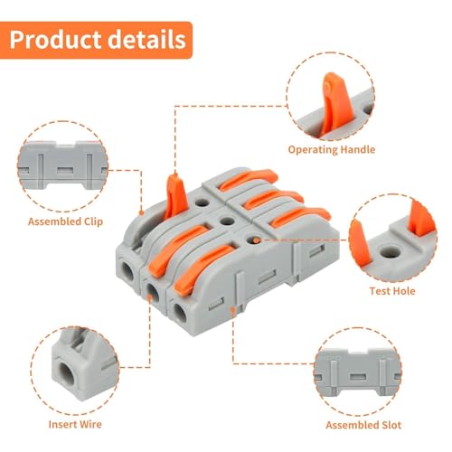 Image of XELYTON Wire Clip Connector, Universal Connection Terminals, Circuit Inline Splices Electric Connectors, Quick Connect & Freely Assemble Electrical Splicing Kit for Compact (1 In 1 Out, 10)