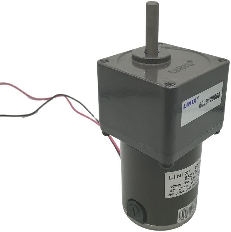 Linix 24V 25W Gear Motor 55ZY24-25-02 8mm Shaft 3000RPM Permanent Magnet Reduction DC Motor - (Speed(RPM): 60JB5G0832, Voltage(V): 24V)