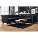 Mengtu Chesterfield-Ecksofa 5 Sitze Kunstleder Schwarz 205x205x73 cm Wohnzimmer/Büro Terrassensofas, Gartenmöbel 243614