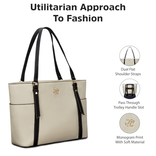 Image of Lavie Signature Women's Harisburg Monogram Tote Laptop Bag | Tote Laptop Bag for Work | Ladies Purse | Stylish Shoulder Bag | Gift for Women