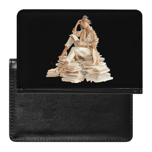 Reading Woman Fashion Passport Card Holder Cover Case Travel Essentials Wallet Unisex