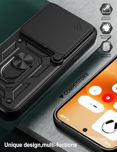 Image of Tough Armor Bumper Back Cover Case for Nothing Phone 4A Pro 5G | Sliding Camera Cover, Kickstand & Ring Holder 360 Degree Protection Back Cover Case for Nothing Phone 4A Pro 5G - Black