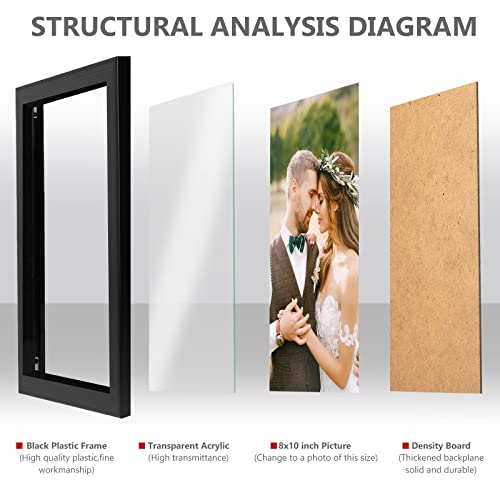 Pecula 2 Pack 8X10 Black Picture Frame For Wall And Tabletop Display, Photo Picture Frame With Clear Display #TOP2