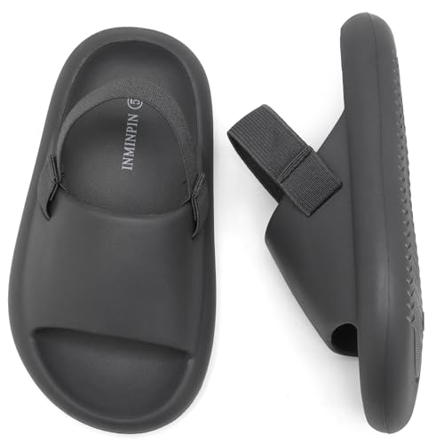 Inminpin Toddler Boys Girls Slides Sandals Comfort Beach Pool Shower Slippers With Elastic Back Strap thumb #2