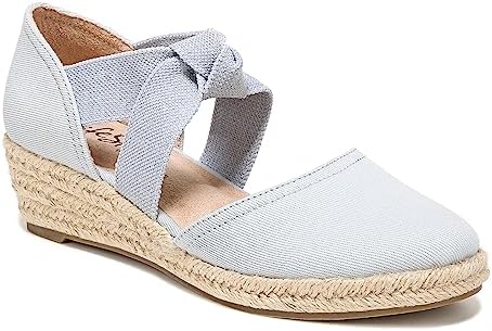 LifeStride Womens Kascade Espadrille Wedge Mary Jane Flat, Pearl Blue, 7 Wide US | Image 3