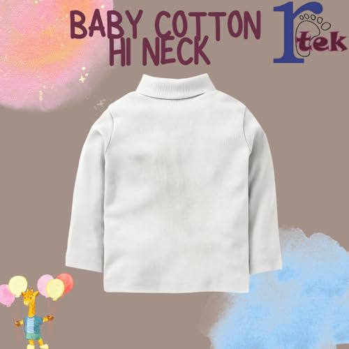 Image of REVOLTEK Boy's and Girl's 100% Cotton Full Sleeve Turtle High Neck T-Shirts Pack of 2