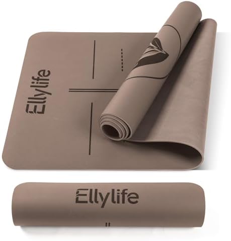 Tapis de Yoga Antidérapant en Caoutchouc Naturel & TPE, Extra Lon...