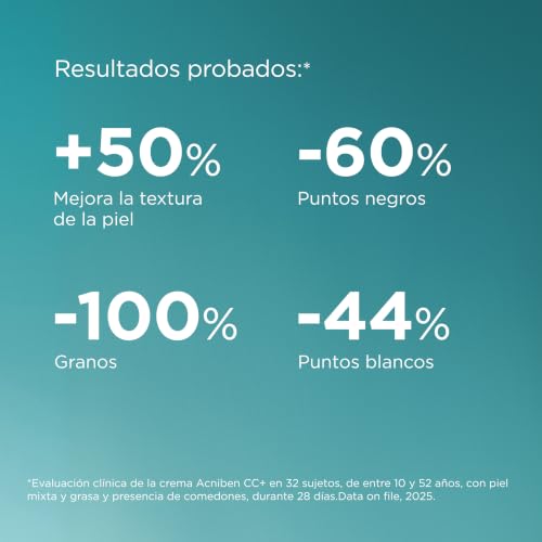 Miniatura 7 de ISDIN Acniben CC+ CREAM SPF30 - Cobertura hidratante anti-imperfecciones para pieles grasas o con tendencia acneica, matifica e hidrata al instante - 40 ml